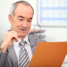 Recruiter reading job application