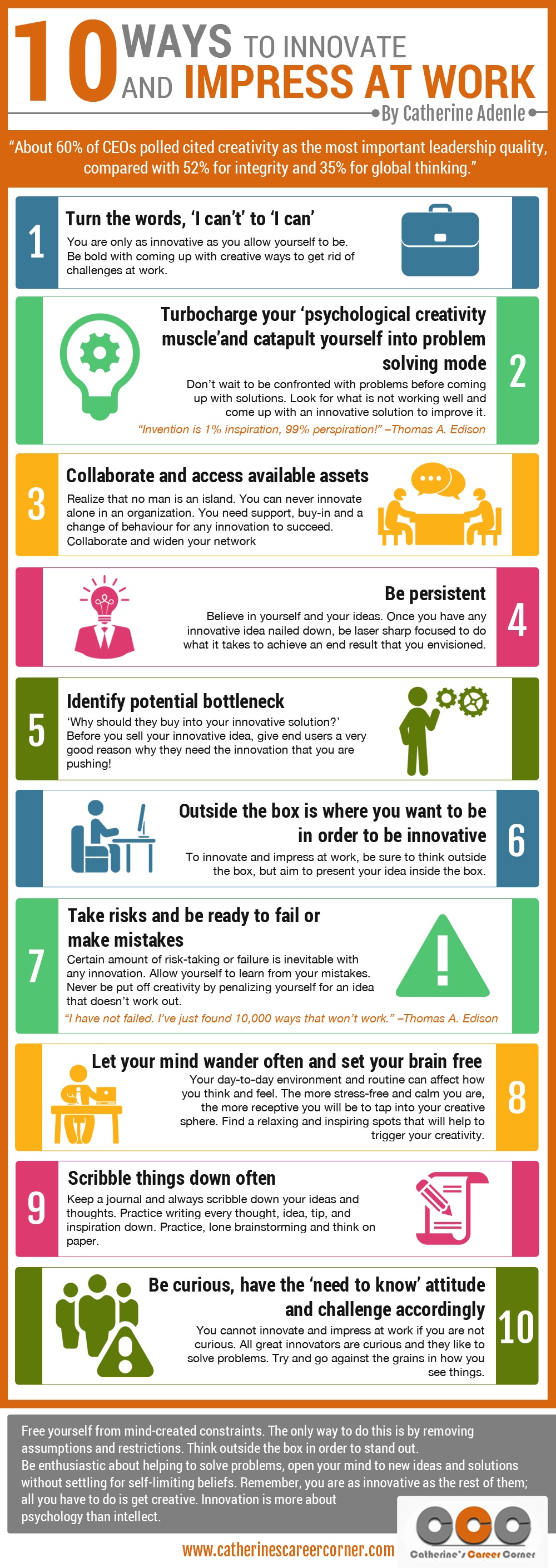 10 Ways To Innovate and Impress at Work (Infographic)