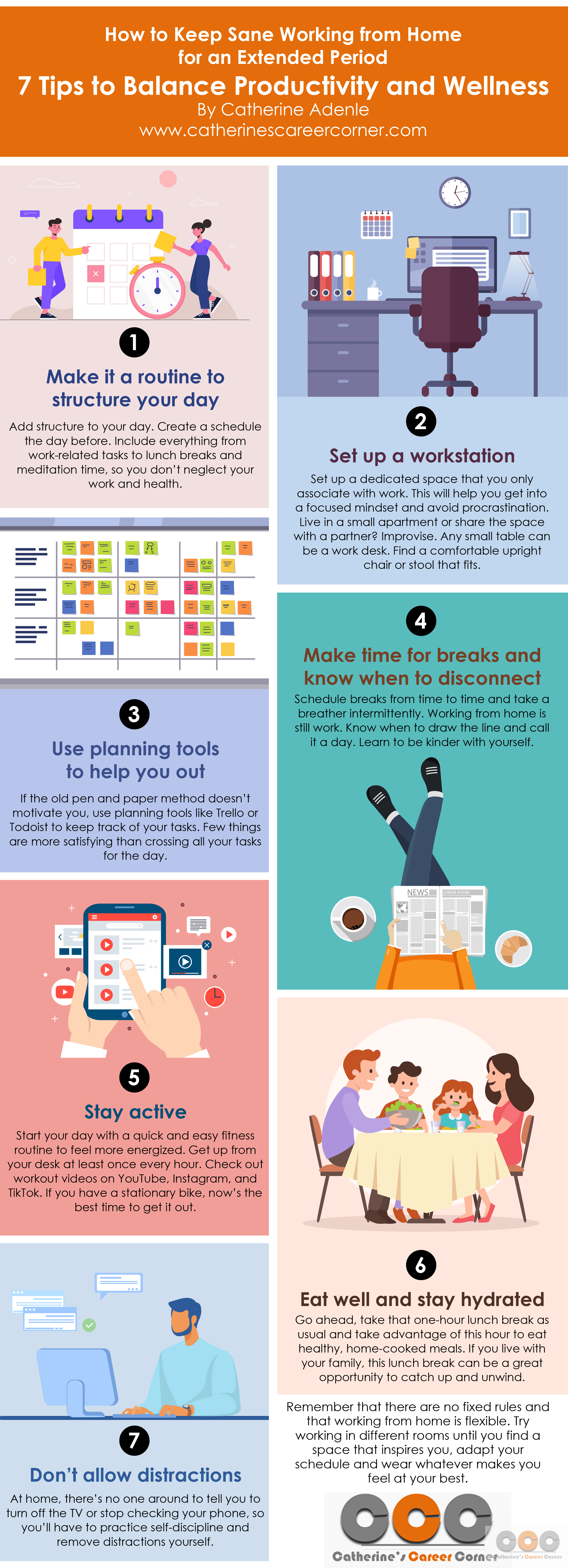 How to keep sane working from home for an extended period_Infographic